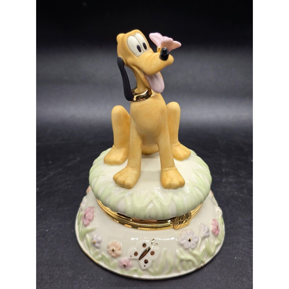 LENOX Disney A FRIEND FOR PLUTO TREASURE BOX Butterfly On Nose NEW in BOX No COA - Picture 9 of 11